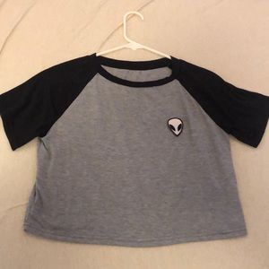 Black and grey crop top